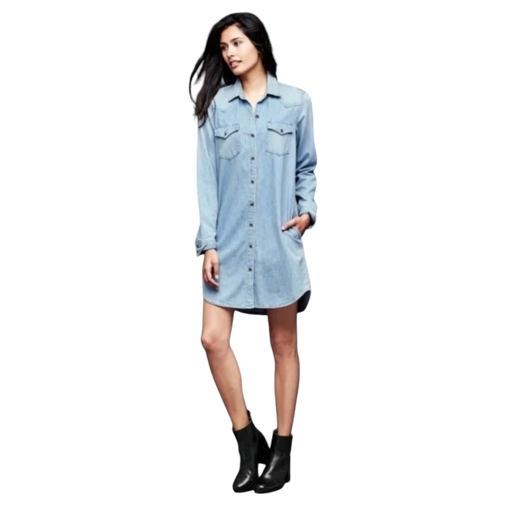 Gap‎ Blue Denim Light Wash Dress Size Medium